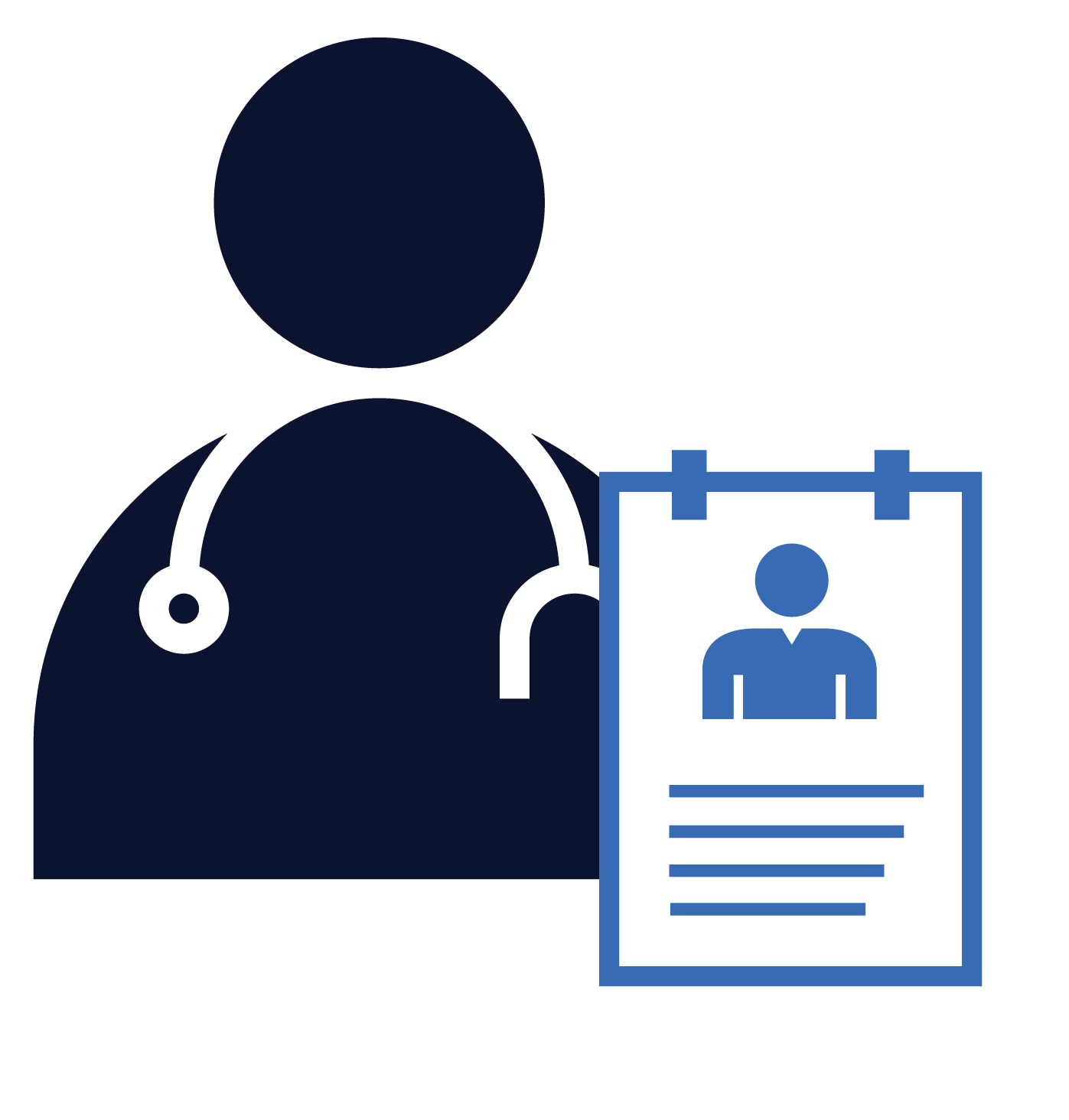Doctor with patient chart icon